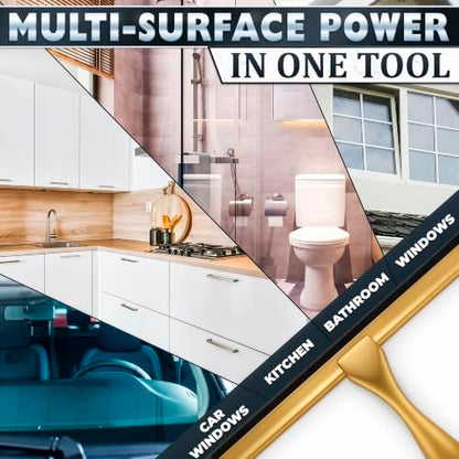 Stainless Steel Shower Squeegee, Glass, Silicone, 12 Inch (Gold) - color: Gold, size: 12 Inch