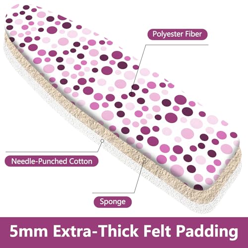 Padded Ironing Board Cover, 15 * 54 in Standard Size Ironing Board Covers, Easy Hook and Loop Fastener, Universal Fit for Standard Boards - color: Pink Polka Dots