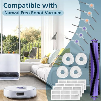 Replacement Parts Accessories Compatible with Narwal Freo Robot Vacuum ONLY