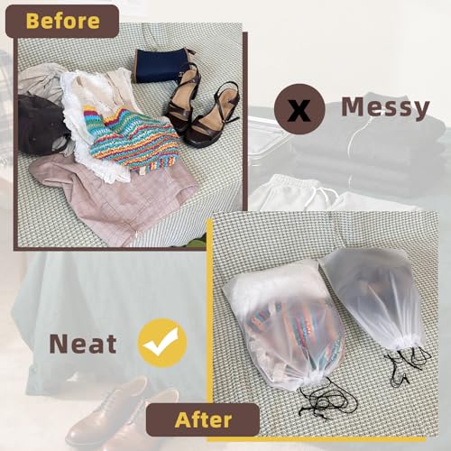 LazyMe Clear Shoe Bags for Travel, 11.8 x 15.7 Inch, 12 Pcs - color: Clear 12pcs