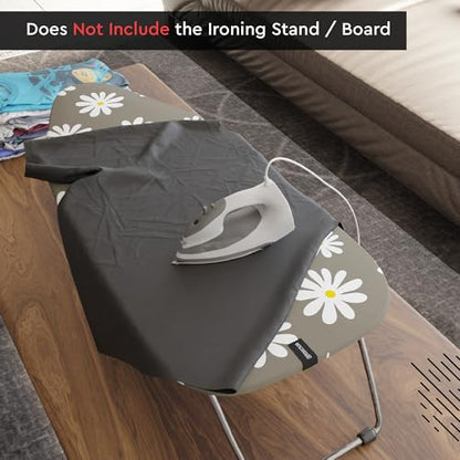 Encasa XO Ironing Board Cover and Pad 28"x12" Mini, Thick Felt - color: Daisy Grey, size: Mini (28"x12")