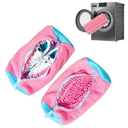 Shoe Washing Machine Bag: Shoe Washing Bag Keeps Clean - Reusable Laundry Shoe Bag for Sneaker Tennis Shoes Unstain Cleaner Kit(Pink 2 Pcs) - color: Grey 2pcs