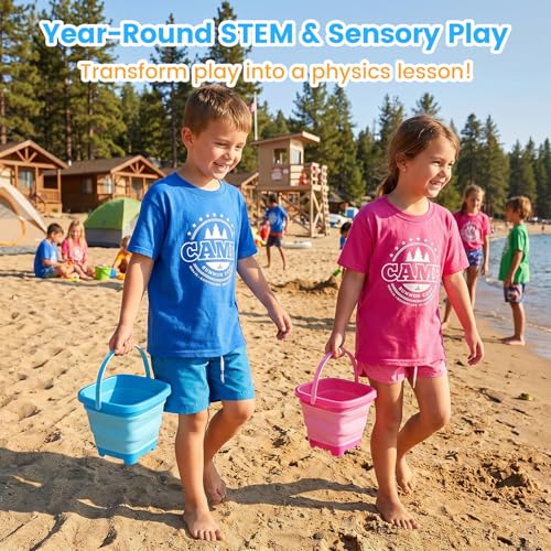 SHINDEL Collapsible Bucket for Kids,3 Pcs, Multicolor - color: Mix 1