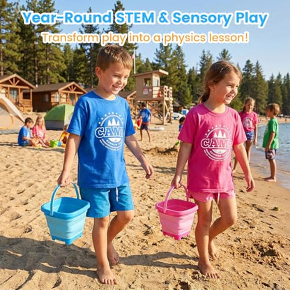 SHINDEL Collapsible Bucket for Kids,3 Pcs, Multicolor - color: Mix 1