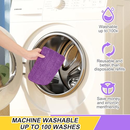 16.5 Inch Reusable Mop Pads Microfiber Spray Mop Replacement Heads for Wet/Dry Mops Compatible with Bona Floor Care System (6 Pack) - color: Multicolor Mop Pads