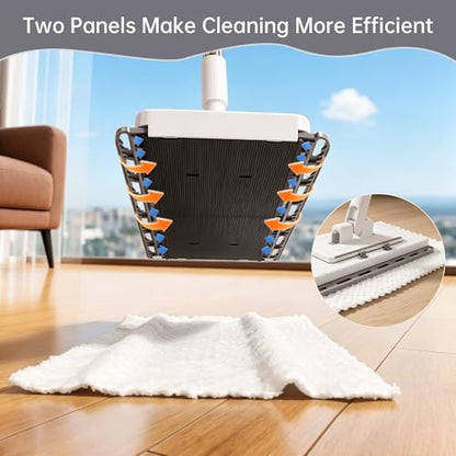 2‑in‑1 Snap Grip Mini Mop with 10 Reusable Cloths, Zero Touch No Wash Lazy Mop, Suitable for Wet/Dry Floors, House Wall, Windows, Corners,Versatile and Efficient - size: Mini Mop with 10 Reusable Cloths