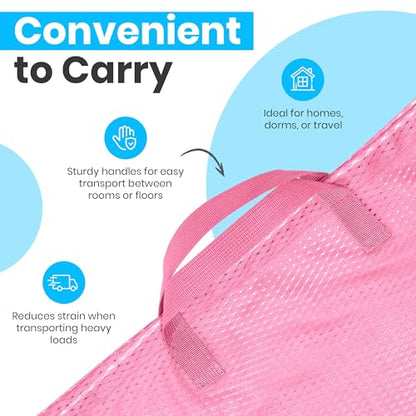 Handy Laundry Mesh XL Laundry Bag 24"x36" with Shoulder Strap, Pink - color: Pink, size: 1-Pack