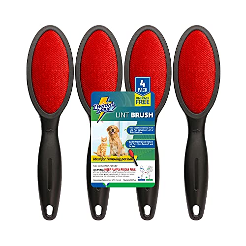 Twinko Max Lint Brush for Pet Hair, Reusable Lint Remover for Clothes - color: 4 Pack