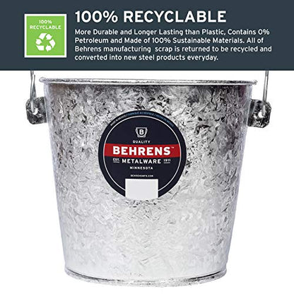Behrens Hot-Dipped Galvanized Steel Utility Pail - size: 15 quarts, style: Hot Dipped