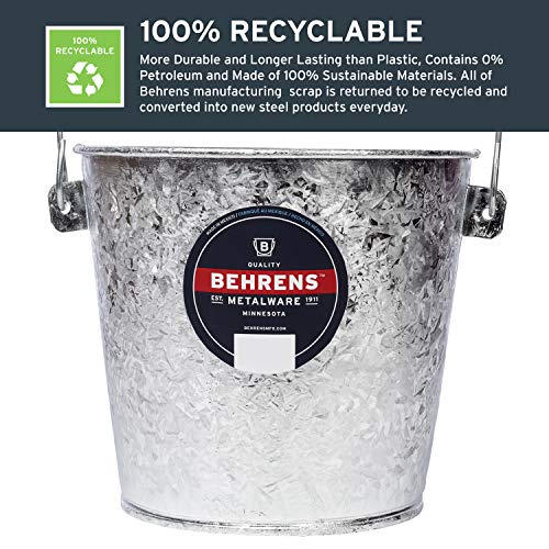 Behrens Hot-Dipped Galvanized Steel Utility Pail - size: 15 quarts, style: Hot Dipped