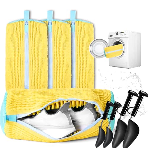 Shoe Washing Machine Bag, 4 Pcs Shoe Laundry Bag for Sneacker - style: With S&L Shoe Tree