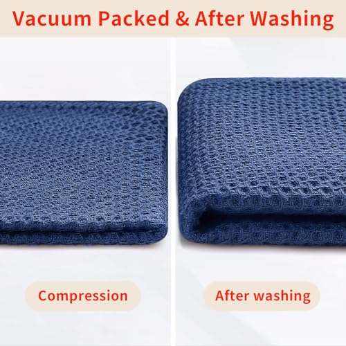 Homaxy 100% Cotton Waffle Weave Kitchen Dish Cloths 12-Pack, Navy Blue - color: Navy Blue, size: 12 X 12 - 12 Pack