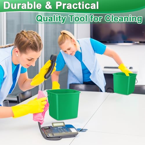 Zhehao 6 Pcs 3 Quart Small Sanitizer Cleaning Bucket, Dark Green - color: Dark Green