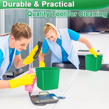 Zhehao 6 Pcs 3 Quart Small Sanitizer Cleaning Bucket, Dark Green - color: Dark Green