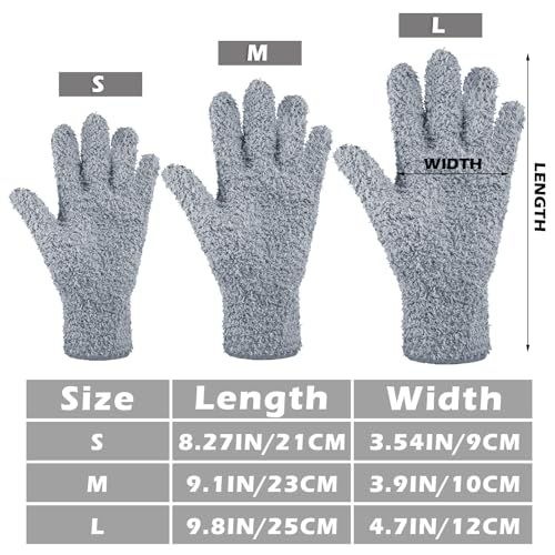 Patelai 3 Pairs Microfiber Dusting Gloves for Plants Leaf, Large - color: Black, White, Gray, size: Large
