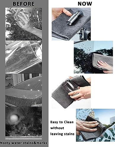 10 Packs Thickened Magic Cleaning Cloth, Microfiber Streak Free Miracle Cleaning Cloth,Reusable Glass Cleaning Rag,All-Purpose Microfiber Towels for Kitchens,Glass Cars,Window(20 * 30CM,Grey) - size: 20*30CM