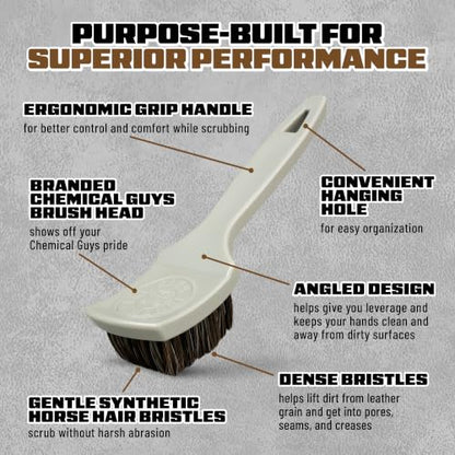 Chemical Guys, Nifty Leather Detailing Brush, Synthetic Horse Hair