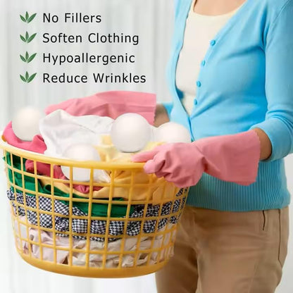 Organic Wool Dryer Balls: Eco-Friendly & Chemical-Free | Our Anti-Entanglement Reusable Balls Eliminate Wrinkle Static | 6-Pack XL Dryer Balls for Laundry is Made with New Zealand Wool (MER-WHT-CAT) - color: Mer-wht-cat