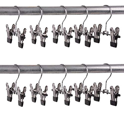 Double Adjustable Clips Boots Hangers,Space Saving Boots Socks Bags Hanging Clips Boot Holder Boot Organizer,Set of 12 (12)