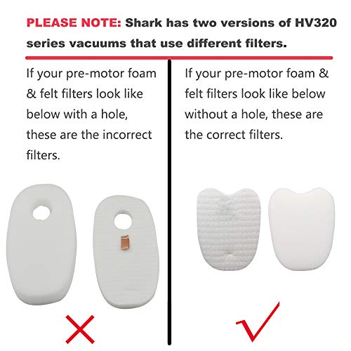 Dttery HV320 HV322 HV371 ZS350 Replacement Filter for Shark Rocket Vacuum