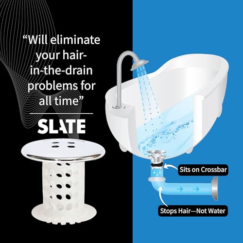 TubShroom Tub Drain Hair Catcher, Chrome – for Bathroom Drains, Fits 1.5” – 1.75” Bathtub and Shower Drains, White - color: Chrome