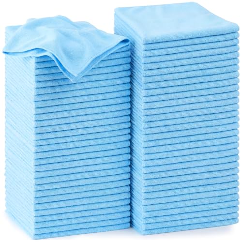 Nuenen Car Microfiber Clean Cloths, Light Blue, 16 x 16 Inch, 60 Pcs - color: Light Blue, size: 16 x 16 inches