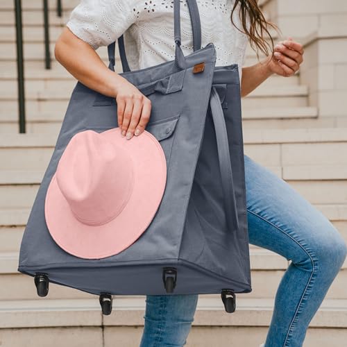 CleverMade Rolling Tote Bag With Wheels, 90L, 75 lb, Gunmetal - color: Gunmetal