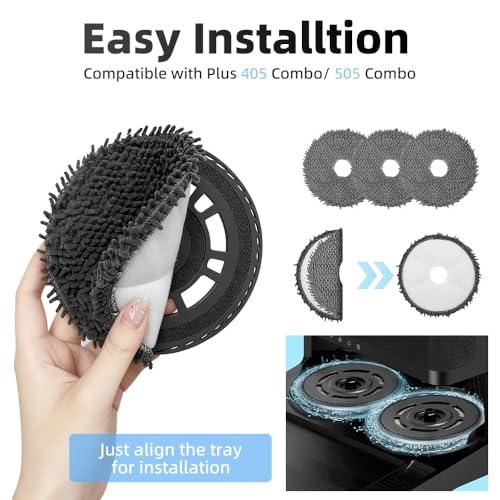 8 Pack Mop Pads for iRobot Roomba Plus 405 Combo/505 Combo Robot Vacuum Cleaner, Spin Cleaning Pads Replacement Parts Accessories Set - color: 405 Combo Mop Pad
