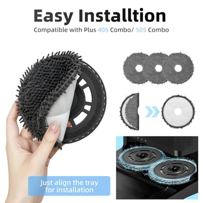 8 Pack Mop Pads for iRobot Roomba Plus 405 Combo/505 Combo Robot Vacuum Cleaner, Spin Cleaning Pads Replacement Parts Accessories Set - color: 405 Combo Mop Pad