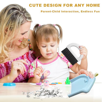 Small Dustpan and Broom Set,Mini Handheld Dust pan with Cleaning Brush Set for Home Desktop, Sofa,Office,Keyboards, Pet Care Household,Camping (Blue)