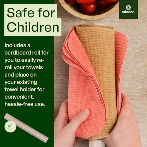 mioeco 24 Pack Reusable Kitchen Paper Towels, Organic Multicolor Cloths - size: 24 Pack Warm Earth