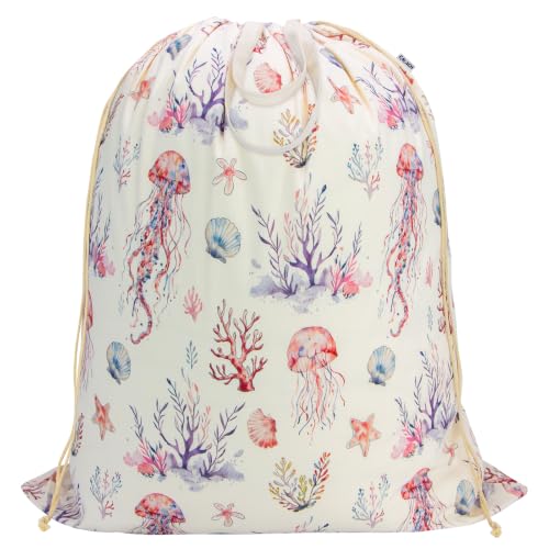Canvas Laundry Bag 33"Wx 35"H,Extra Large Heavy Duty Hamper Liner Jellyfish - color: Dreamy Jellyfish,1pc XL, size: XL 33"W x 35"H┃1 Pack