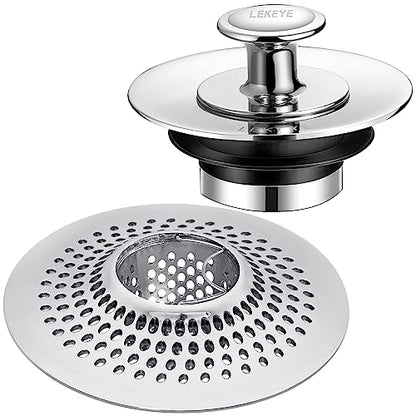 LEKEYE Shower Drain Hair Catcher | Bathtub Stopper/Strainer Stainless Steel Drain Protector - color: Stainless Steel