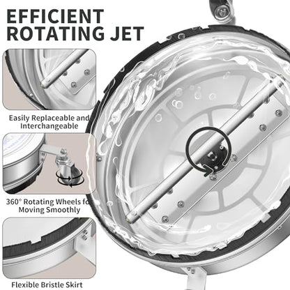 LidoDola 24'' Pressure Washer Surface Cleaner, Power Washer Accessory - size: 24 Inch Silver