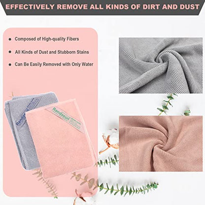Basic Package - Enviro Cleaning Cloth Cleans without leaving a trace. For Household Enviro Dusting Cleaning Homes, Cars, Bars, Office, Solving Problems, Only Water Is Needed To Complete The Cleaning. - color: Enviro Cloth (Grey & Pink)