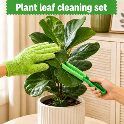 4 Pcs Plants Cleaning Set, Includes Microfiber Gloves and Leaf Cleaner