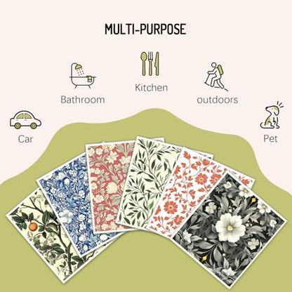 Swedish Dishcloths for Kitchen 6 Pack, Reusable Paper Towels Super Absorbent, Biodegradable Quick Drying Washable Dish Cloths Dishwasher Safe, Perfect as Hostess or Housewarming Gifts (Plants) - color: Plants Theme