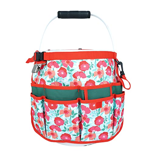 MELOTOUGH Bucket Caddy Organizer Bucket Tool Organizer for Garden Tools Fit 3.5 to 5 Gallon Bucket (Flower) - color: Flower