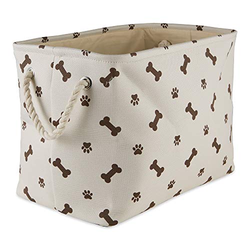 Bone Dry Pet Storage Collection Paw and Bone Print, Medium Rectangle, 16x10x12, Dark Brown - color: Dark Brown, size: Medium Rectangle, 16x10x12"