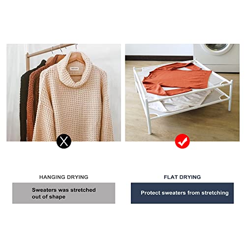 STO STO Sweater Drying Rack, 2-Pack Stackable Mesh Clothes Drying Rack, Laundry Drying Rack for Sweaters, Socks, Toys, White - style: 2 Pack