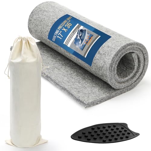 Nicunom Wool Pressing Mat, 17" X 36" Large Quilting Ironing Pad Natural Wool Ironing Mat for Quilters, Wool Felted Mat for Quilting, Sewing, Crafting