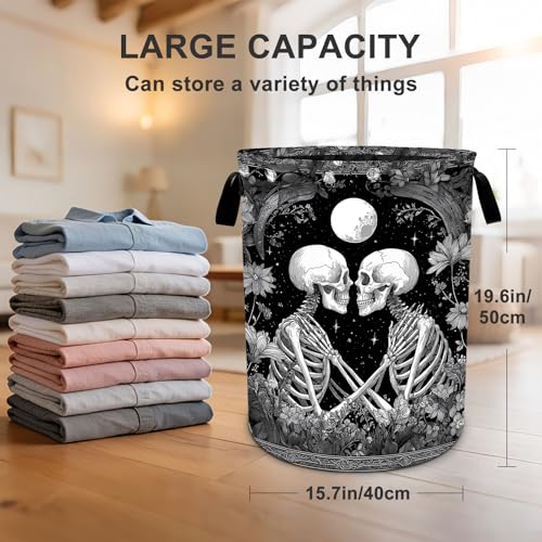 Skull Laundry Basket Waterproof Laundry Hamper Foldable Laundry Bag with Handles for Bedroom, Bathroom, Office, Clothes Storage - color: Skull