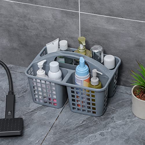 Portable Shower Caddy Basket Plastic Storage Basket with Compartments Grey - color: Grey