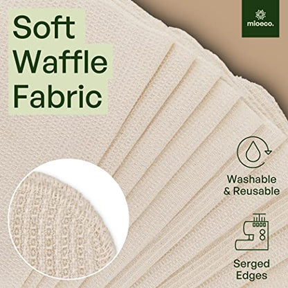 mioeco 10 Pack Reusable Kitchen Paper Towels, Organic Dish Cloths - size: 10 Pack White (12 x 10 inches)