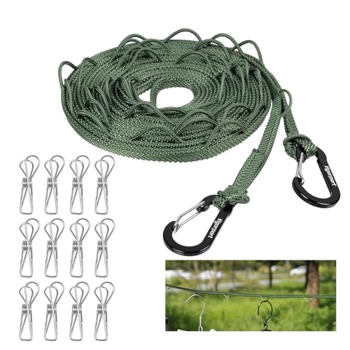 Vigorport Portable Travel Clothesline, Clothes Drying Line with Hang Loop - size: 13.8Ft