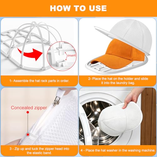 Hat Washer Cage Hat Cleaner for Baseball Caps Fit for Adults and Kids Hats, White