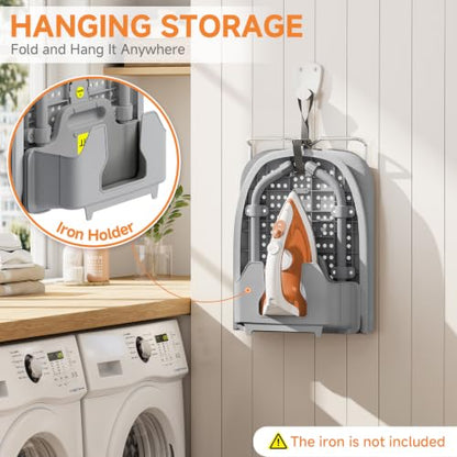 APEXCHASER Small Ironing Board, Iron Board with Iron Rest & Holder, Grey - color: Gray