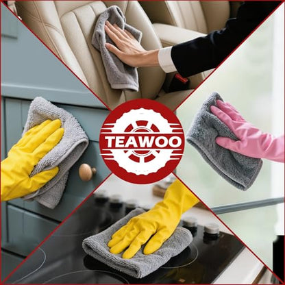 Microfiber Cleaning Cloths Bulk-400 Pack, Gray Microfiber Towels for Cars - color: Grey, size: 400P