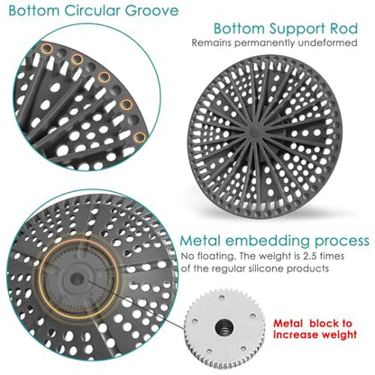 Shower Drain Hair Catcher, 2 Pack 5.5in Shower Hair Catcher Large Premium Silicone Drain Protector Strainer, Shower Drain Cover for Shower Room, Floor Drain, Bathroom Sink, Dark Grey - size: 2 Pack - 5.5 inch