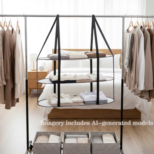 3-Tier Sweater Drying Rack Over The Door, Foldable Mesh Hanging Dryer Flat with Hooks, Large Breathable Laundry Drying Hanger, Clothes Lay Flat Dryer for Apartments Dorms Bathrooms